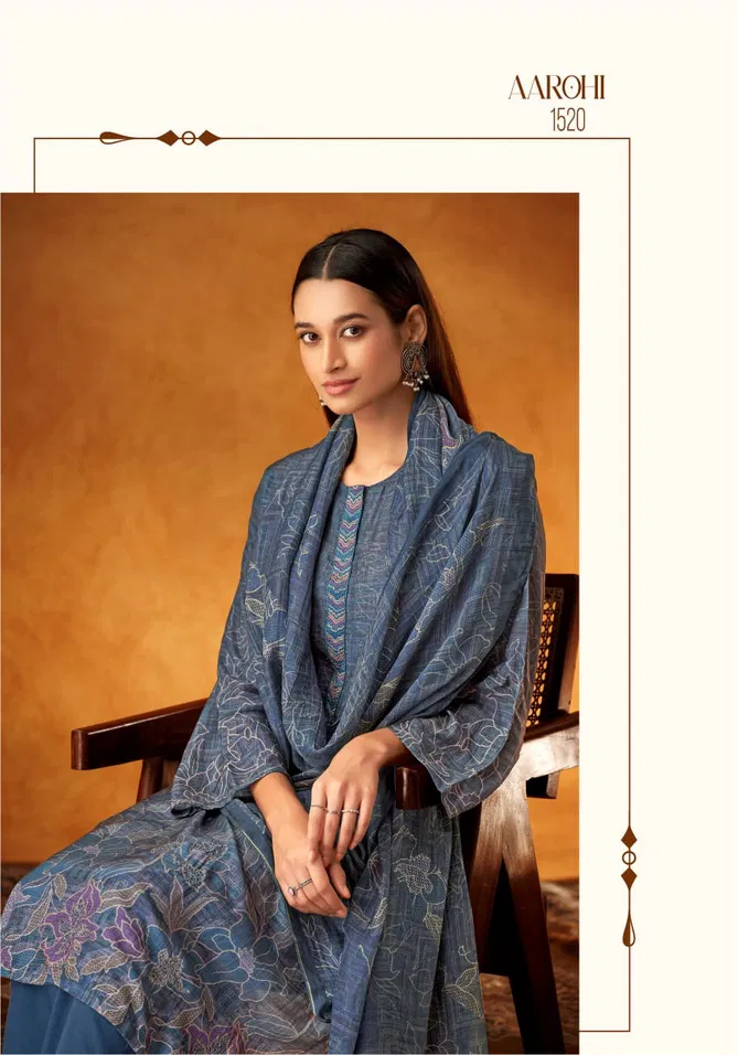 Aarohi By Itrana Sahiba Muslin Silk Digital Printed Dress Material Wholesale Shop In Surat